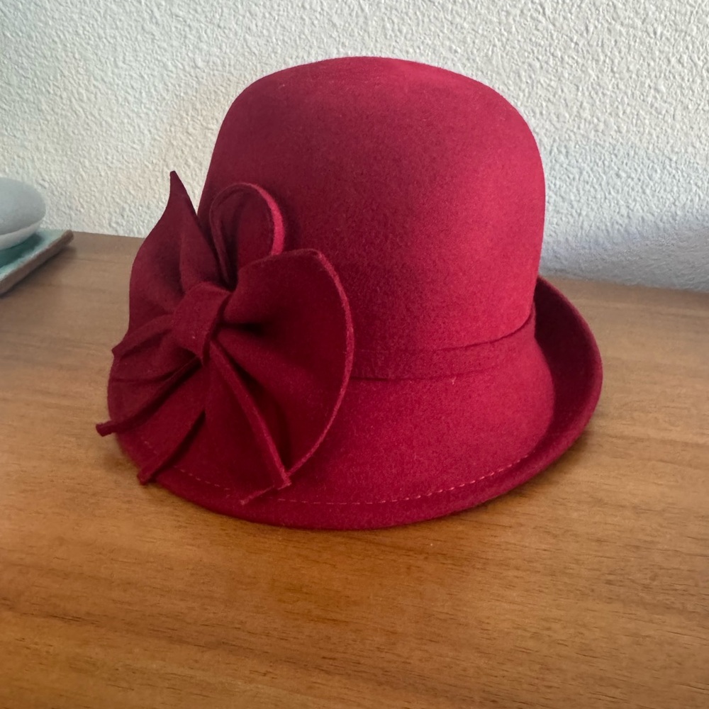 Kate Landry Crimson Wool Hat
